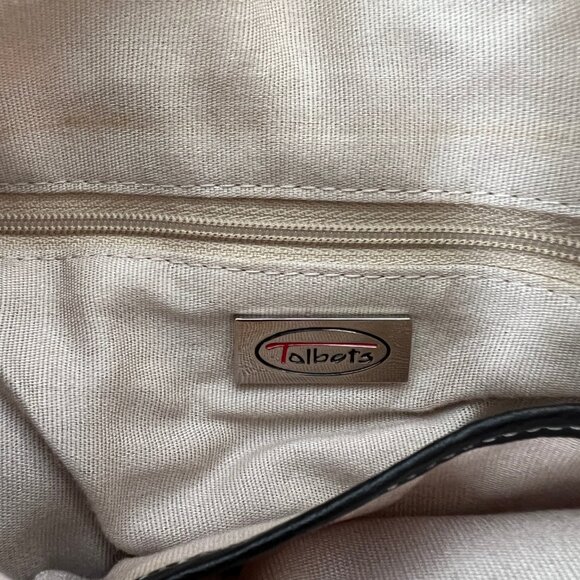 Talbots Hobo Shoulder Bag, Linen and Cotton with Leather Trim, EUC! - Picture 5 of 15